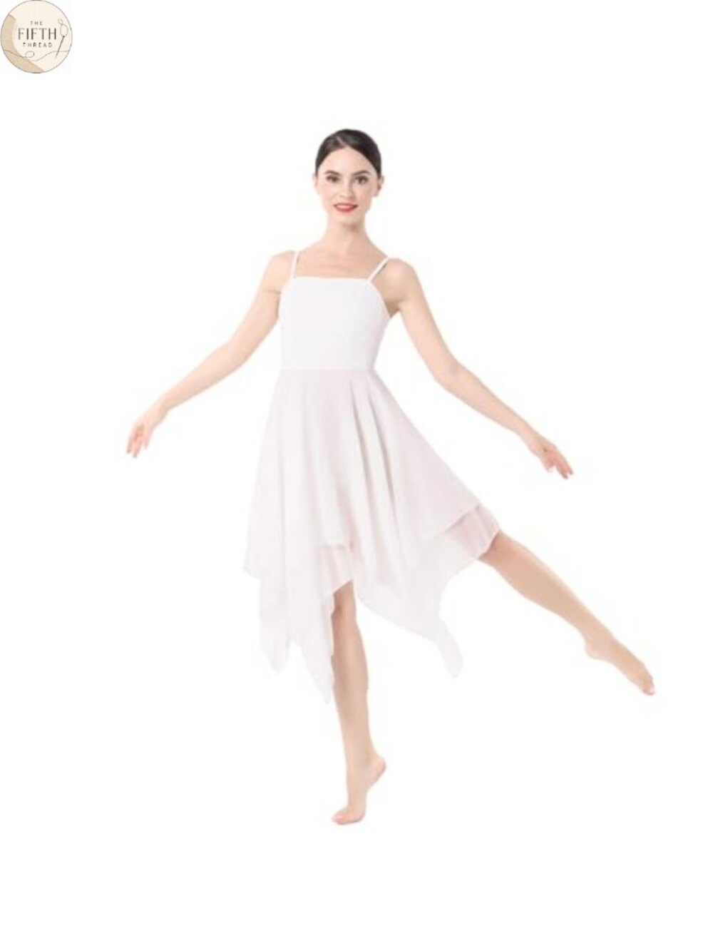 Lyrical Dance Costume Dress Spaghetti Strap Chiffon Flowy Midi Contemporary